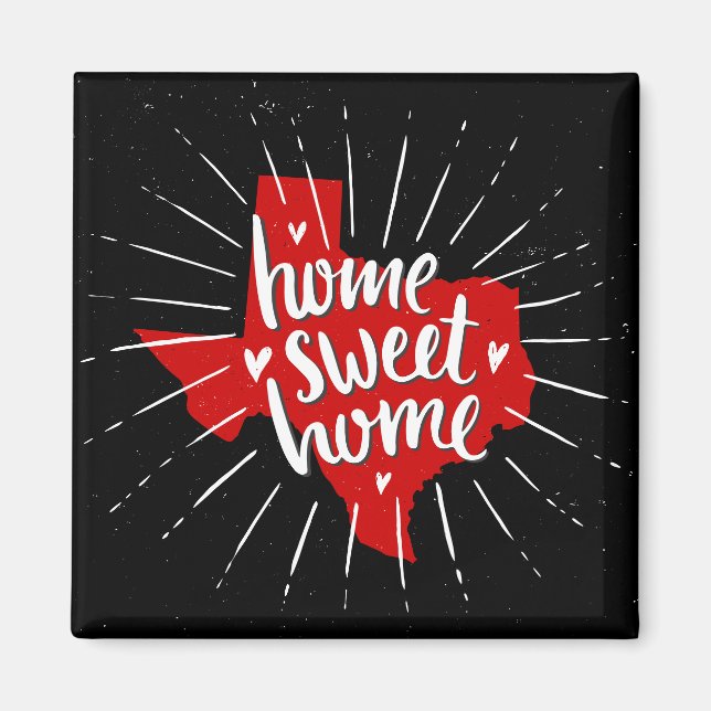 Raider Red and Black Home Sweet Home Texas Magnet (Front)