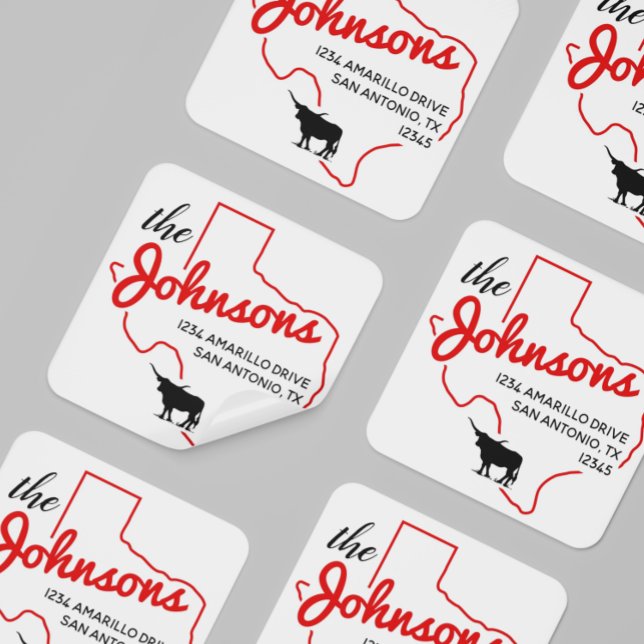 Raider Red Texas Longhorn Family Address Label (Creator Uploaded)