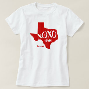 Raider Red XOXO, Y'all - Texas State Shape T-Shirt