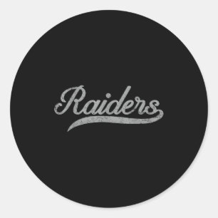 Raiders Name Usa Flag Gift Men Women Boy Girl Classic Round Sticker