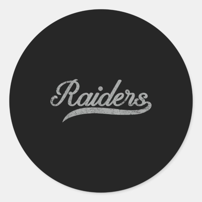 Raiders Name Usa Flag Gift Men Women Boy Girl  Classic Round Sticker (Front)