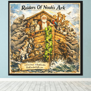 Raiders of Noah’s Ark Cartoon by Rick London Canvas Print