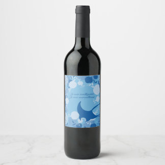 raie, fleur de vie, orange, mandala,zen,chakra, wine label