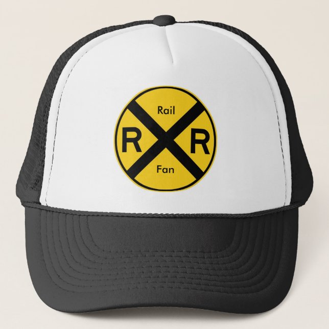 Rail Fan - Railroad Crossing Trucker Hat (Front)