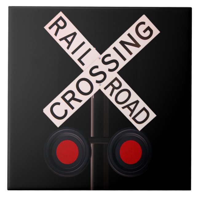 Rail Road Crossing Ceramic Tile (Front)