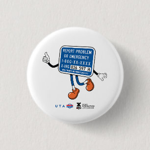 Rail Safety Week Emergency Contact 3 Cm Round Badge