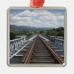 Rail Tracks On Top Of Eiffel Bridge Metal Tree Decoration