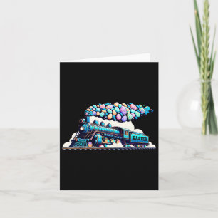 Railroad Bunny Train Easter Egg Kids Toddler Boys  Card