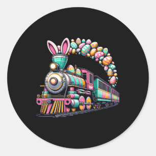 Railroad Bunny Train Easter Egg Kids Toddler Boys  Classic Round Sticker
