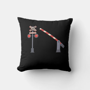 Railroad Crossing Barrier Sign Halloween Costume D Cushion