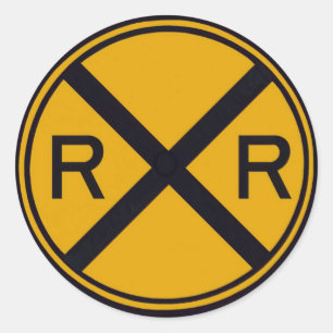 Railroad Crossing Classic Round Sticker
