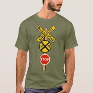 Railroad Crossing Cute Road Sign Crossing Tee