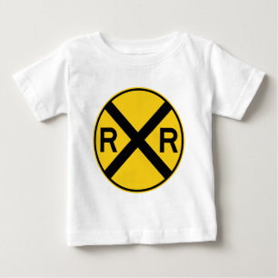 Railroad Crossing Highway Sign Baby T-Shirt