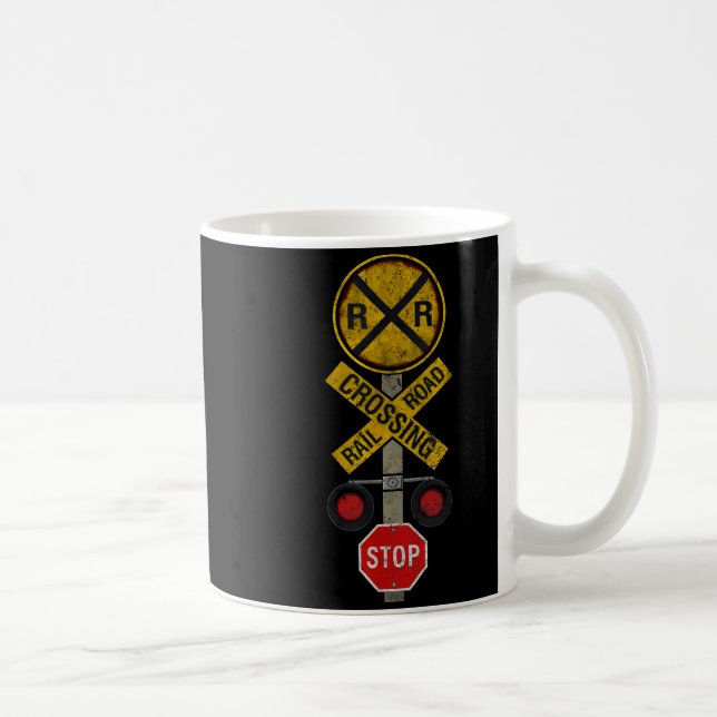 Railroad Crossing Locomotive Model Train Lover Roa Coffee Mug (Right)