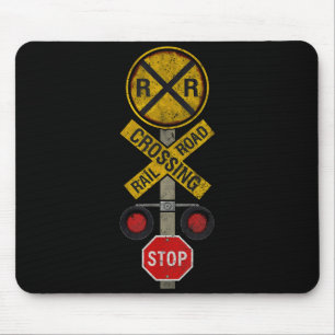 Railroad Crossing Locomotive Model Train Lover Roa Mouse Pad