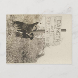 Railroad Crossing Postcard