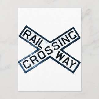 Railroad Crossing Sign Postcard