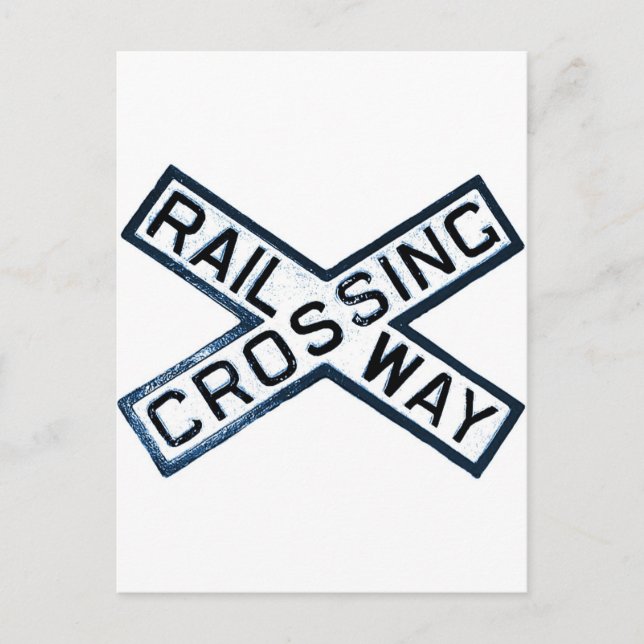 Railroad Crossing Sign Postcard (Front)