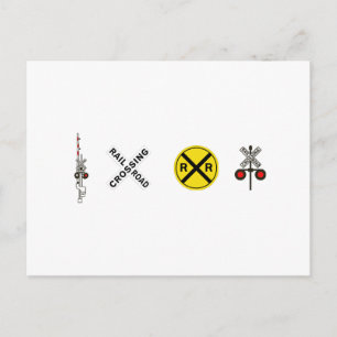 Railroad Crossing Signals - Caution! Postcard