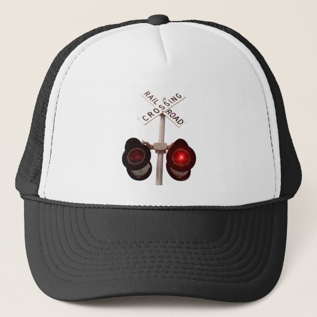 Railroad Crossing Signals Trucker Hat (Front)