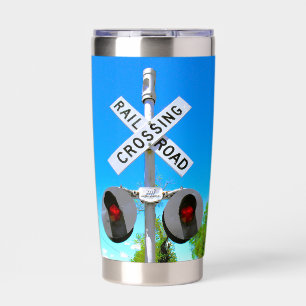 Railroad Crossing With Electronic Bell Insulated Tumbler