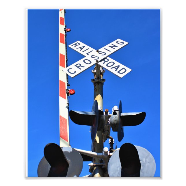 Railroad Crossing With Gate Photo Print (Front)