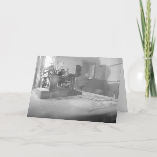 "Railroad Depot Typewriter" Birthday Card (Front)