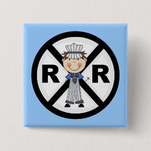Railroad Engineer-Boy T-shirts and Gifts 15 Cm Square Badge