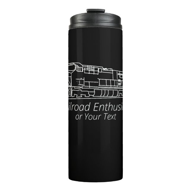 Railroad Enthusiast Diesel Train Locomotive Fan  Thermal Tumbler (Front)
