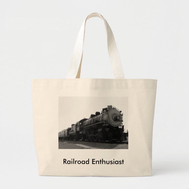 Railroad Enthusiast Large Tote Bag (Front)