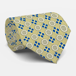 Railroad Geometric Optical Plaid Yellow Two-sided Tie