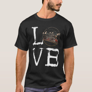 Railroad Love Creepy Modern Train Model Railroad T T-Shirt