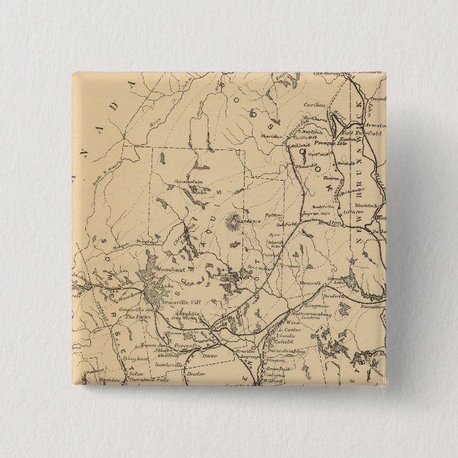 Railroad map of Maine 15 Cm Square Badge (Front)