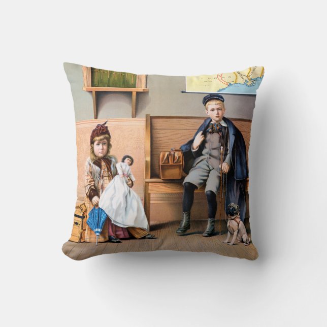 RAILROAD POSTER, 1898 CUSHION (Front)