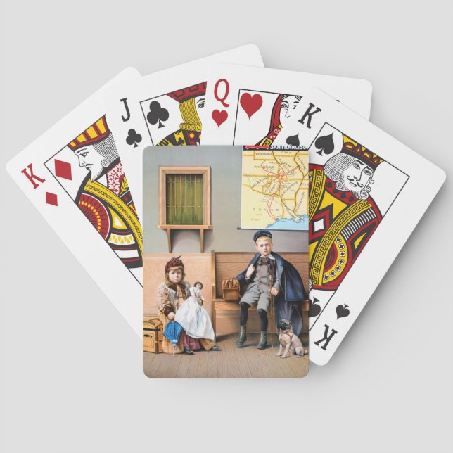 RAILROAD POSTER, 1898 PLAYING CARDS (Back)