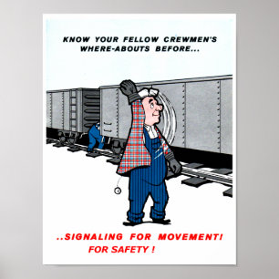 Railroad Safety Comes First Vintage Poster