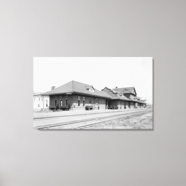 Railroad Station View Canvas Print (Front)