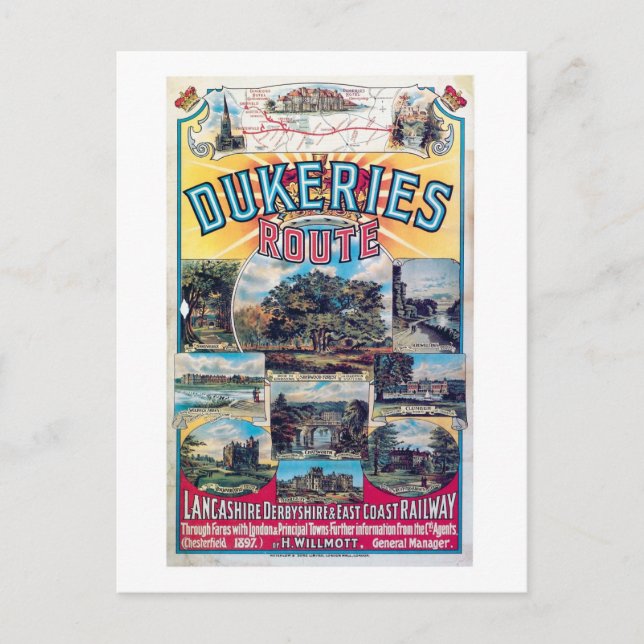 Railroad, The Dukeries Route, UK Vintage Postcard (Front)