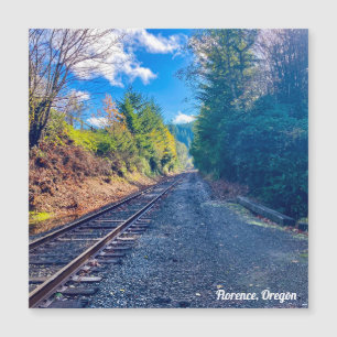 Railroad tracks in Florence, Oregon Magnetic Card