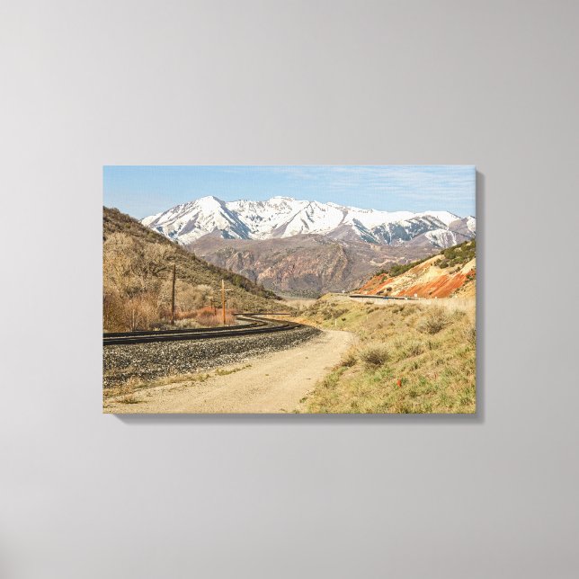 Railroad Tracks with an S-Curve Canvas Print (Front)