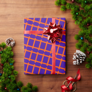 Railroad Violet Orange Minimal Pattern Wrapping Paper