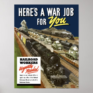 Railroad Workers Urgently Needed -- WW2 Poster