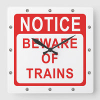 Railway, Beware of Trains Sign