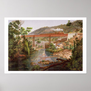 Railway Bridge at Atoyac, from 'Album of the Mexic Poster