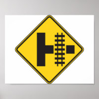 Railway Crossing Ahead Road Sign