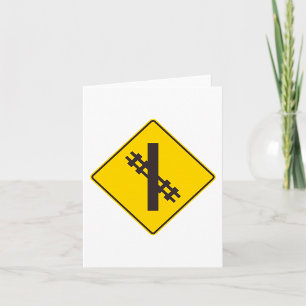 Railway Crossing Road Sign Card