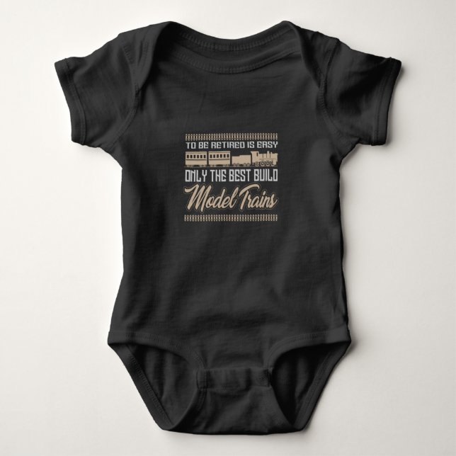 Railway Engine Driver Model Railroad Baby Bodysuit (Front)