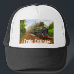 Railway Enthusiast Steam Train Engineer Hat Series<br><div class="desc">Designed for Drivers,  Train-lovers,  and those who dream of driving Passenger and Freight Locomotives and rolling down the nation's rail lines in a thundering great engine! Text can be changed in front.</div>