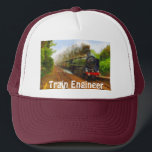 Railway Enthusiast Steam Train Engineer Hat Series<br><div class="desc">Designed for Drivers,  Train-lovers,  and those who dream of driving Passenger and Freight Locomotives and rolling down the nation's rail lines in a thundering great engine! Text can be changed in front.</div>