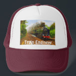 Railway Enthusiast Steam Train Engineer Hat Series<br><div class="desc">Designed for Drivers,  Train-lovers,  and those who dream of driving Passenger and Freight Locomotives and rolling down the nation's rail lines in a thundering great engine! Text can be changed in front.</div>